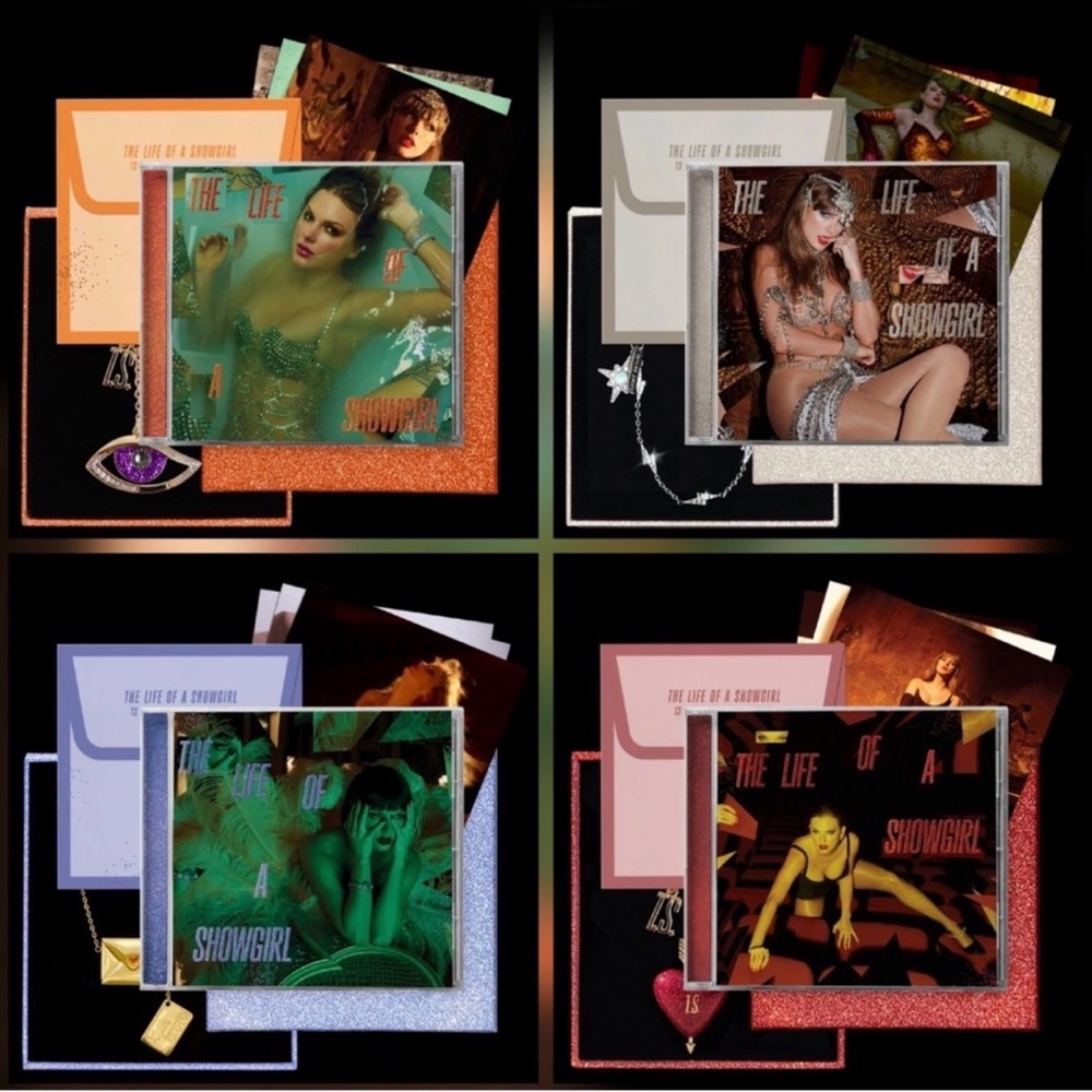 Taylor Swift 'The Life of a Showgirl' Deluxe album set with jewelry/keychain